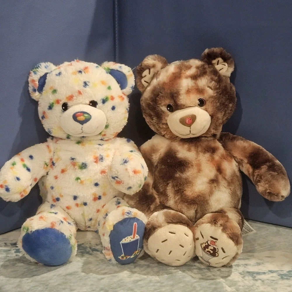 Build A Bear Baskin Robbins Sundae Bear & Dairy Queen Blizzard Bear Plush Bundle